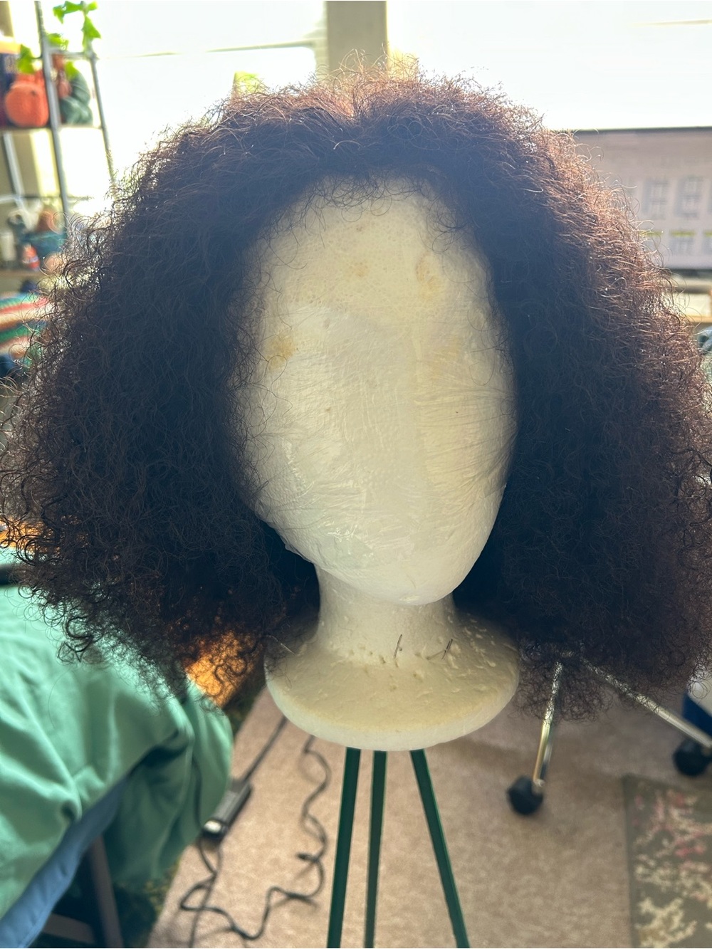 Brown Natural Afro Curly human hair Wig - Unbranded